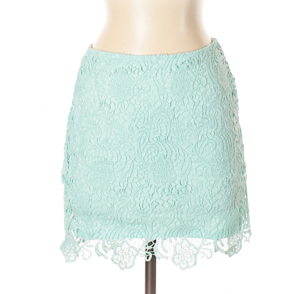 NWT H&M Divided light blue lace skirt